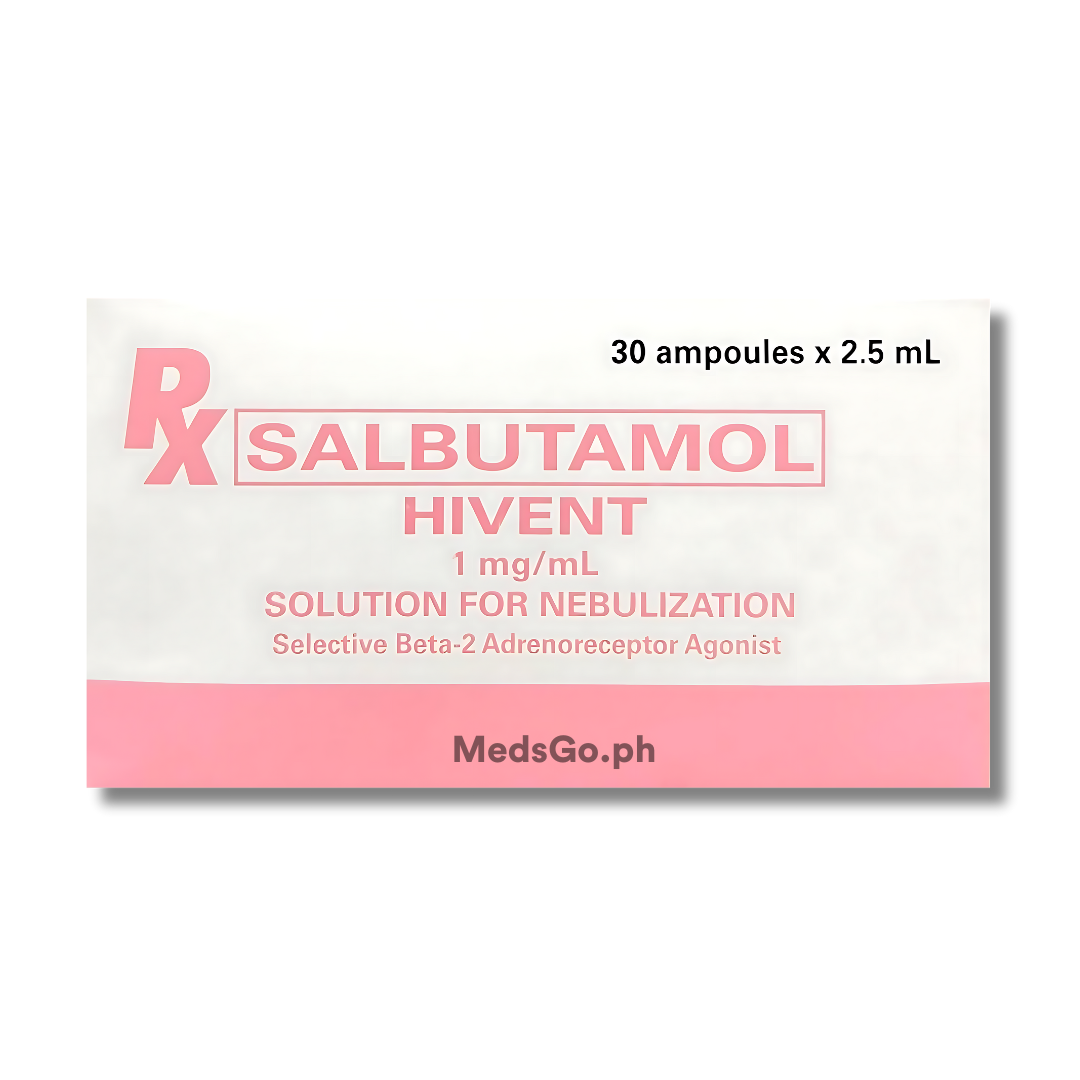 HIVENT Salbutamol Sulfate 1mg / mL Solution for Nebulization 2.5mL 30's ...