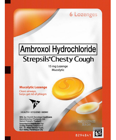 Image of STREPSILS CHESTY COUGH AMBROXOL HYDROCHLORIDE 15MG LOZENGE 6'S