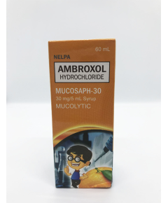 Image of MUCOSAPH-30 AMBROXOL HYDROCHLORIDE 30MG / 5ML SYRUP 60ML ORANGE