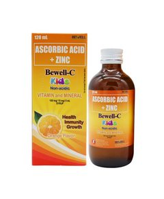 Image of BEWELL-C KIDS ASCORBIC ACID / ZINC 100MG / 10MG PER 5ML SYRUP 120ML ORANGE