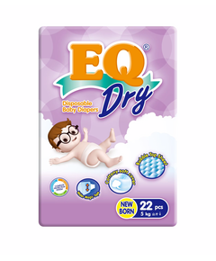 Image of EQ DRY DISPOSABLE BABY DIAPERS NEW BORN 22'S