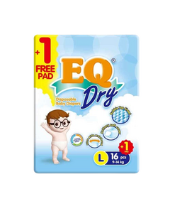 Image of EQ DRY DISPOSABLE BABY DIAPERS L 16'S