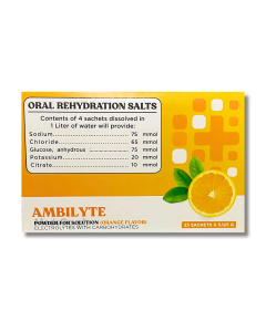 Image of AMBILYTE ORAL REHYDRATION SALTS 520MG / 2.7G POWDER FOR SOLUTION 5.125G 1'S ORANGE