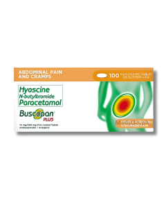 Image of BUSCOPAN PLUS HYOSCINE-N-BUTYLBROMIDE / PARACETAMOL 10MG / 500MG FILM-COATED TABLET 1'S