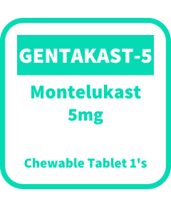 Image of GENTAKAST-5 MONTELUKAST 5MG CHEWABLE TABLET 1'S