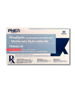 Image of PHILSITZ-M SITAGLIPTIN / METFORMIN 50MG / 1G FILM-COATED TABLET 1'S