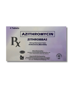 Image of ZITHROBBAS AZITHROMYCIN 500MG - 1 BOX X 4 TABS