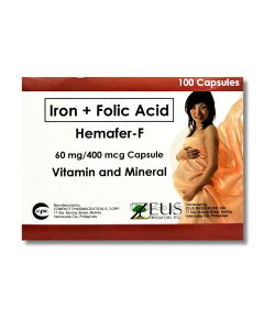 Image of HEMAFER-F IRON / FOLIC ACID 60MG / 400MCG CAPSULE 1'S