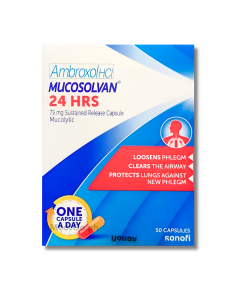 Image of MUCOSOLVAN 24HRS  AMBROXOL 75MG - 1 SUSTAINED RELEASE CAPSULE