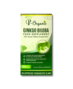 Image of P. ORGANIC 260MG GINKGO BILOBA - 1 BOTTLE X 60 CAPSULES