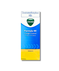 Image of VICKS FORMULA 44 COUGH CONTROL DEXTROMETHORPHAN 15MG / 5ML SYRUP 100ML