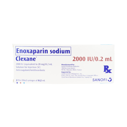 Image of CLEXANE ENOXAPARIN SODIUM 2000IU / 0.2ML SOLUTION FOR SC INJECTION 0.2ML 2'S