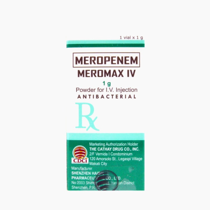 Image of MEROMAX IV MEROPENEM TRIHYDRATE 1G POWDER FOR IV INJECTION 1'S