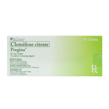 Image of PREGINA CLOMIFENE CITRATE 50MG TABLET 10'S