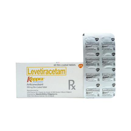 Image of KEPPRA LEVETIRACETAM 500MG FILM-COATED TABLET 60'S