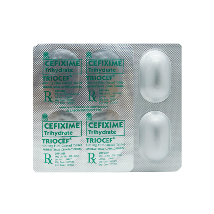 Image of TRIOCEF CEFIXIME 400MG FILM-COATED TABLET 4'S