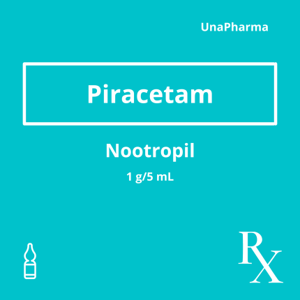 Image of NOOTROPIL PIRACETAM 1G / 5ML SOLUTION FOR IV INJECTION 12'S