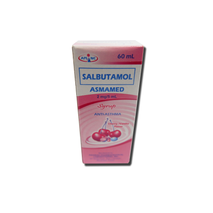 Image of ASMAMED SALBUTAMOL 2MG / 5ML SYRUP 60ML CHERRY