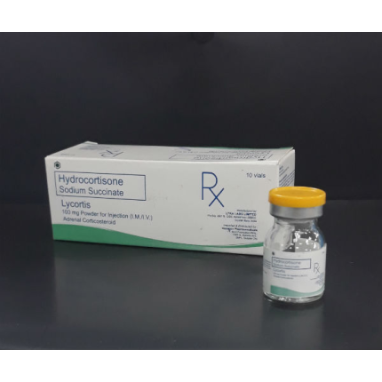 Image of LYCORTIS HYDROCORTISONE SODIUM SUCCINATE 100MG POWDER FOR IM/IV INJECTION 10'S