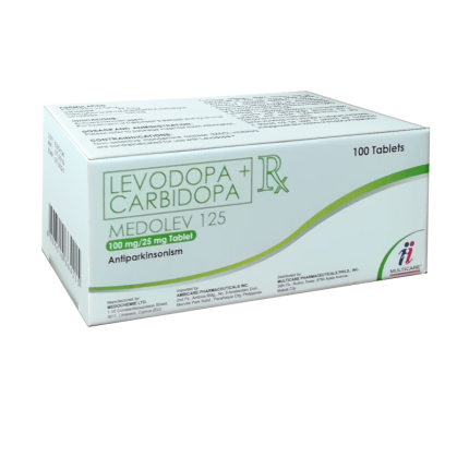 Image of MEDOLEV 125 LEVODAPA / CARBIDOPA 100MG / 25MG TABLET 100'S
