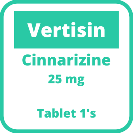 Image of VERTISIN CINNARIZINE 25MG TABLET 1'S
