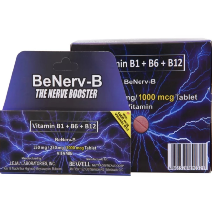 Image of BENERV-B THIAMINE MONONITRATE (VIT. B1) / PYRIDOXINE HYDROCHLORIDE (VIT. B6) / CYANOCOBALAMIN (VIT. B12) 250MG / 250MG / 1MG TABLET 1'S