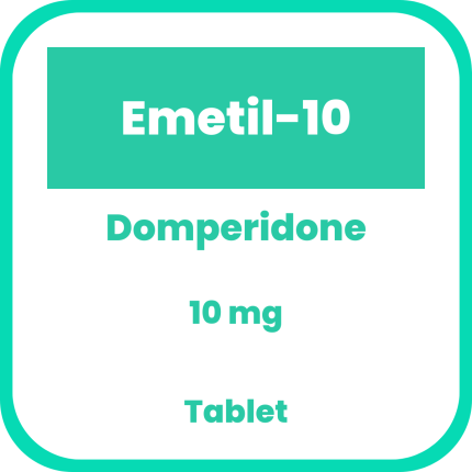 EMETIL-10 Domperidone Maleate 10mg Tablet 100's price in the