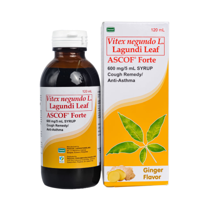 Image of ASCOF FORTE VITEX NEGUNDO L. (LAGUNDI LEAF) 600MG / 5ML SYRUP 120ML GINGER