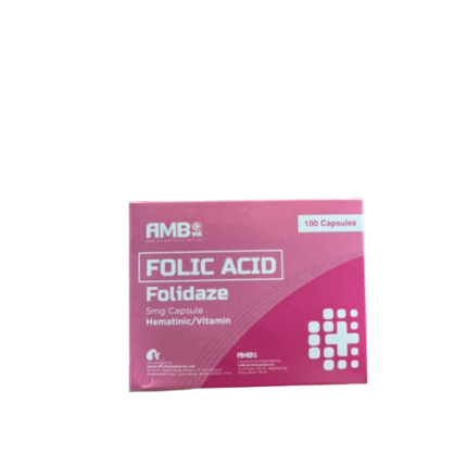 Image of FOLIDAZE FOLIC ACID (VIT. B9) 5MG CAPSULE 1'S