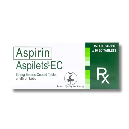 Image of ASPILETS EC ASPIRIN 80MG ENTERIC-COATED TABLET 1'S