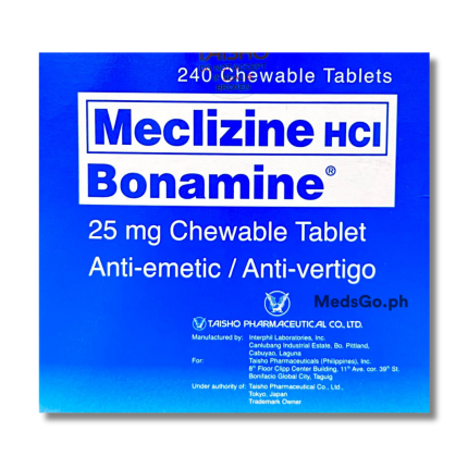 BONAMINE MECLIZINE 25MG - 20 CHEWABLE TABS Image of BONAMINE MECLIZINE 25MG - 20 CHEWABLE TABS