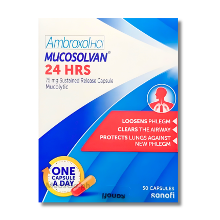 Image of MUCOSOLVAN 24HRS  AMBROXOL 75MG - 1 SUSTAINED RELEASE CAPSULE