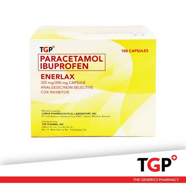 Image of TGP ENERLAX PARACETAMOL / IBUPROFEN 325MG / 200MG CAPSULE