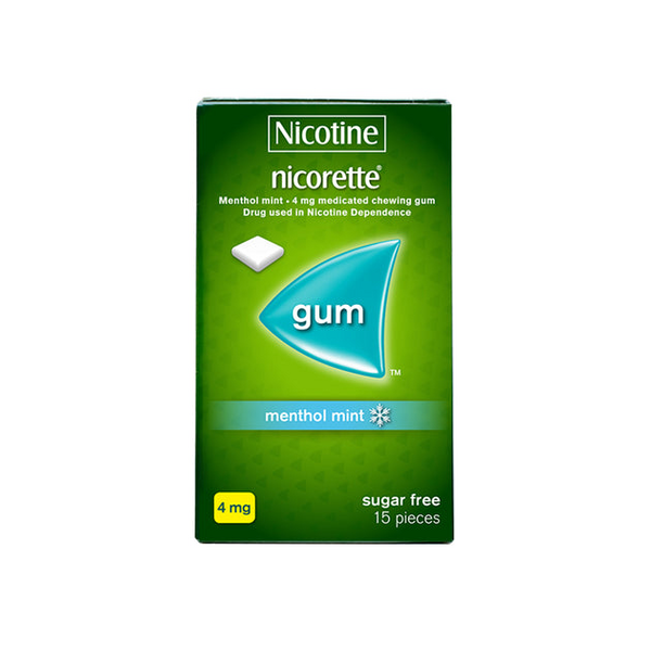 Image of NICORETTE NICOTINE 4MG MEDICATED CHEWING GUM 15'S MINT