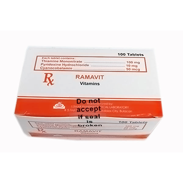 Image of RAMAVIT VITAMIN B COMPLEX 100MG / 10MG / 50MCG TABLET 1'S