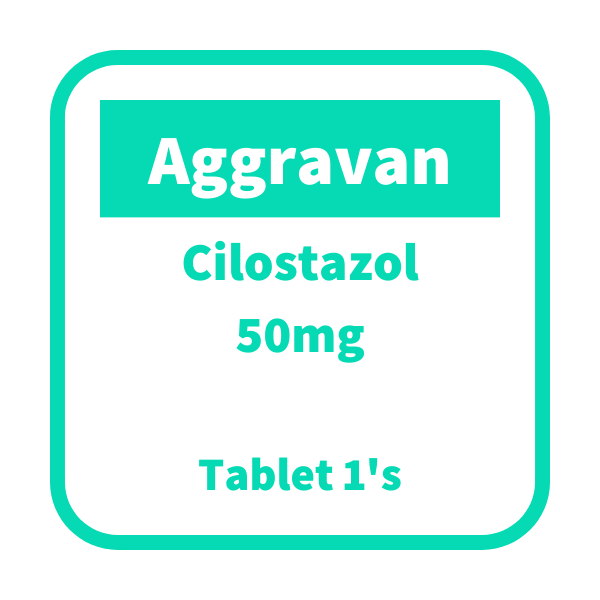 Image of AGGRAVAN CILOSTAZOL 50MG TABLET 1'S