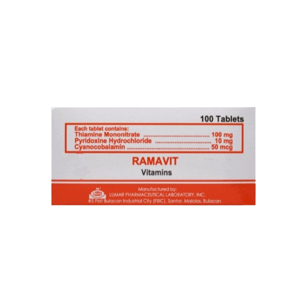 Image of RAMAVIT VITAMIN B COMPLEX 100MG / 10MG / 50MCG TABLET 1'S